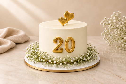Gold Hearts Celebration Cake