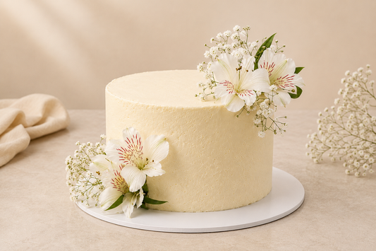 White Floral Celebration Cake by Sweet Seconds